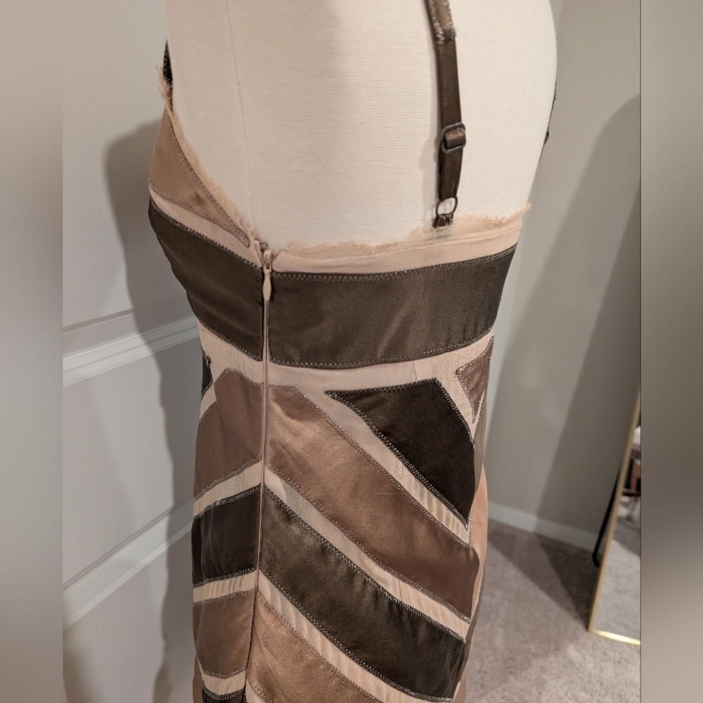 Bcbgmaxazria Silk Chevron Patchwork Cocktail Mini… - image 4